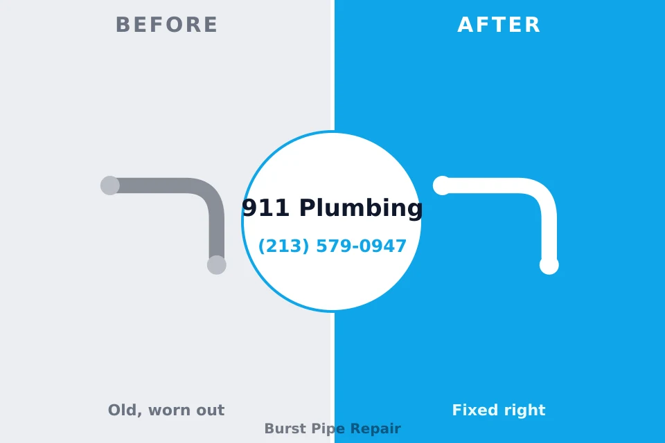 Before and after: plumbing repair Warsaw, IL